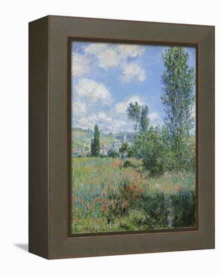 View of Vétheuil-Claude Monet-Framed Premier Image Canvas