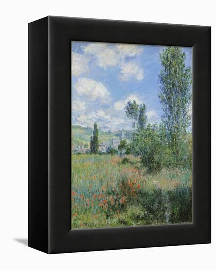 View of Vétheuil-Claude Monet-Framed Premier Image Canvas