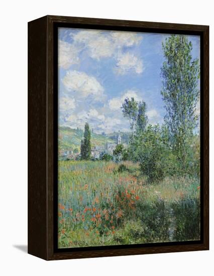 View of Vétheuil-Claude Monet-Framed Premier Image Canvas