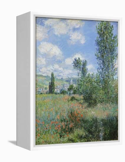 View of Vétheuil-Claude Monet-Framed Premier Image Canvas