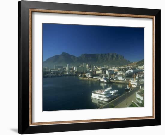 View of Victoria and Albert Waterfront with Table Mountain Behind, Cape Town, South Africa, Africa-Fraser Hall-Framed Photographic Print