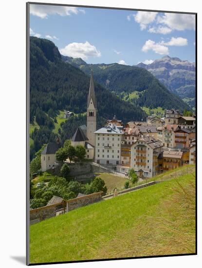 View of Village and Church, La Plie Pieve, Belluno Province, Dolomites, Italy, Europe-Frank Fell-Mounted Photographic Print