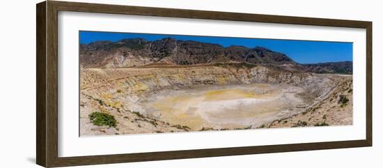 View of visitors exploring the Stefanoskrater Crater, Nisyros, Dodecanese, Greek Islands, Greece-Frank Fell-Framed Photographic Print