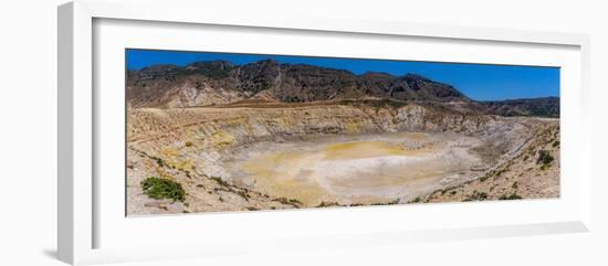 View of visitors exploring the Stefanoskrater Crater, Nisyros, Dodecanese, Greek Islands, Greece-Frank Fell-Framed Photographic Print