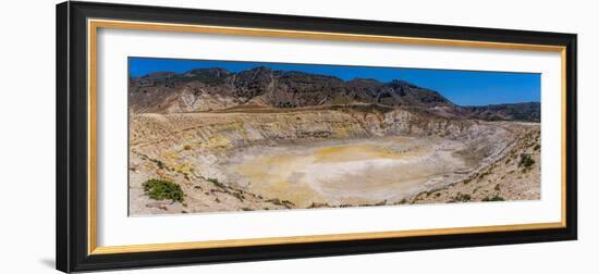 View of visitors exploring the Stefanoskrater Crater, Nisyros, Dodecanese, Greek Islands, Greece-Frank Fell-Framed Photographic Print