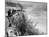 View of Visitors Watching Ice Formations at the American Side of a Frozen Niagara Falls-Margaret Bourke-White-Mounted Photographic Print