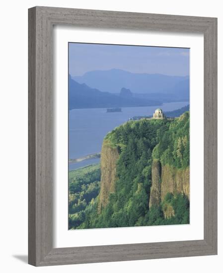 View of Vista House from Chanticleer Point, Columbia River Gorge, Oregon, USA-Adam Jones-Framed Photographic Print