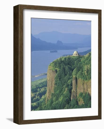 View of Vista House from Chanticleer Point, Columbia River Gorge, Oregon, USA-Adam Jones-Framed Photographic Print