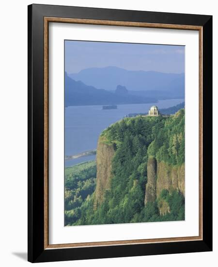 View of Vista House from Chanticleer Point, Columbia River Gorge, Oregon, USA-Adam Jones-Framed Photographic Print