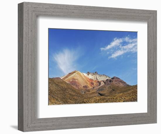 View of Volcan Tahua, Salar de Uyuni, Uyuni, Bolivia-Anthony Asael-Framed Photographic Print