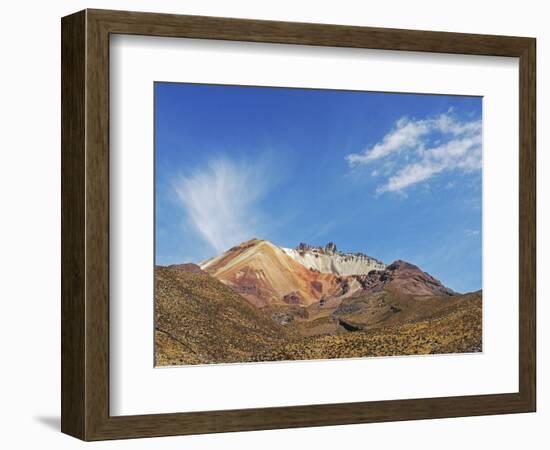 View of Volcan Tahua, Salar de Uyuni, Uyuni, Bolivia-Anthony Asael-Framed Photographic Print