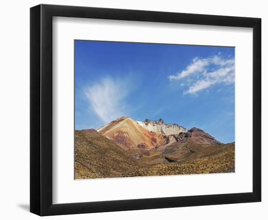 View of Volcan Tahua, Salar de Uyuni, Uyuni, Bolivia-Anthony Asael-Framed Photographic Print