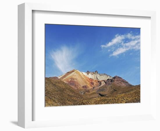 View of Volcan Tahua, Salar de Uyuni, Uyuni, Bolivia-Anthony Asael-Framed Photographic Print