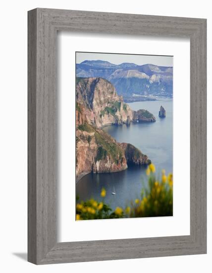 View of Volcano Island from Quattrocchi, Lipari Island, Sicily, Italy-Peter Adams-Framed Photographic Print