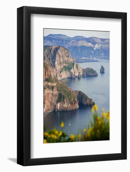 View of Volcano Island from Quattrocchi, Lipari Island, Sicily, Italy-Peter Adams-Framed Photographic Print