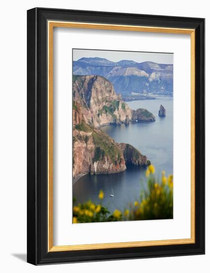 View of Volcano Island from Quattrocchi, Lipari Island, Sicily, Italy-Peter Adams-Framed Photographic Print