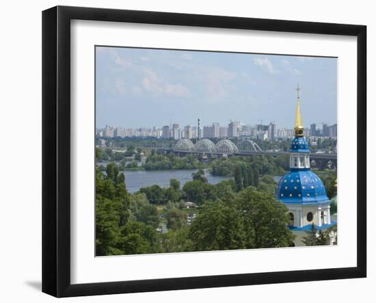 View of Vydubychi Monastery, Looking over Dnipro River, Kiev, Ukraine-Graham Lawrence-Framed Photographic Print