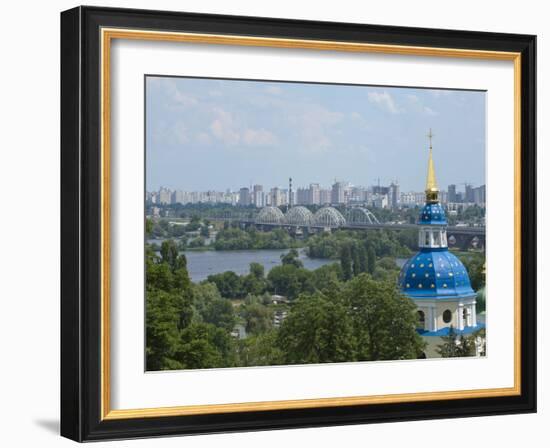 View of Vydubychi Monastery, Looking over Dnipro River, Kiev, Ukraine-Graham Lawrence-Framed Photographic Print