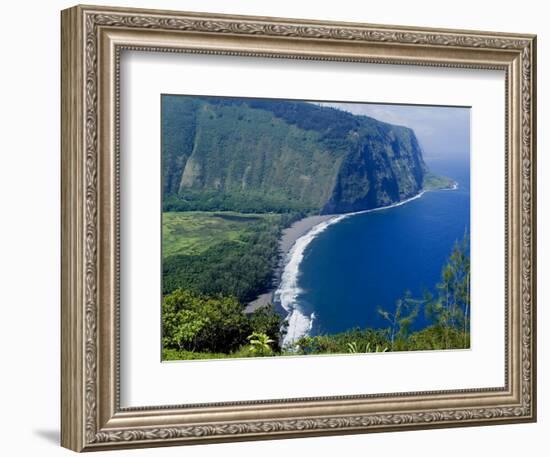 View of Waipio Valley, Island of Hawaii (Big Island), Hawaii, USA-Ethel Davies-Framed Photographic Print