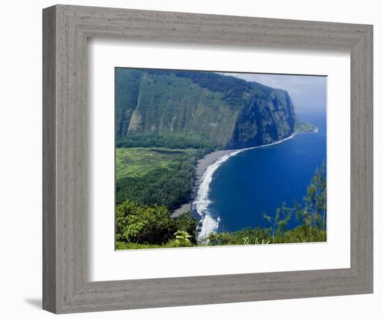 View of Waipio Valley, Island of Hawaii (Big Island), Hawaii, USA-Ethel Davies-Framed Photographic Print