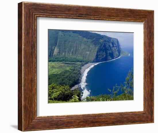 View of Waipio Valley, Island of Hawaii (Big Island), Hawaii, USA-Ethel Davies-Framed Photographic Print