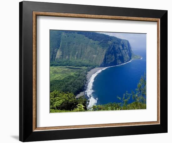 View of Waipio Valley, Island of Hawaii (Big Island), Hawaii, USA-Ethel Davies-Framed Photographic Print