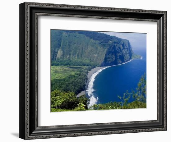 View of Waipio Valley, Island of Hawaii (Big Island), Hawaii, USA-Ethel Davies-Framed Photographic Print