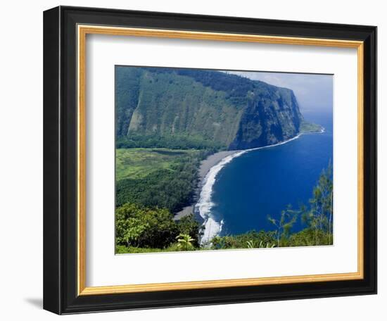 View of Waipio Valley, Island of Hawaii (Big Island), Hawaii, USA-Ethel Davies-Framed Photographic Print