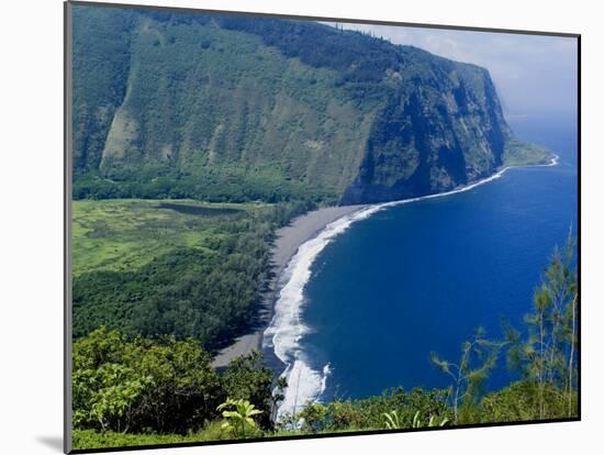 View of Waipio Valley, Island of Hawaii (Big Island), Hawaii, USA-Ethel Davies-Mounted Photographic Print