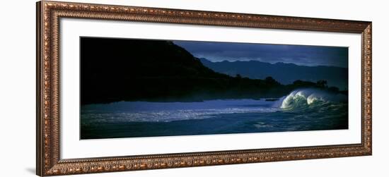 View of Waves in Waimea Bay, Oahu, Hawaii, Usa-null-Framed Photographic Print