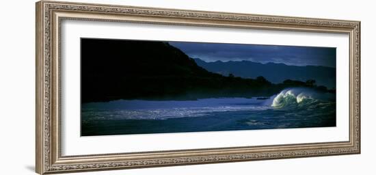 View of Waves in Waimea Bay, Oahu, Hawaii, Usa-null-Framed Photographic Print