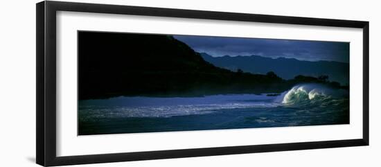 View of Waves in Waimea Bay, Oahu, Hawaii, Usa-null-Framed Photographic Print