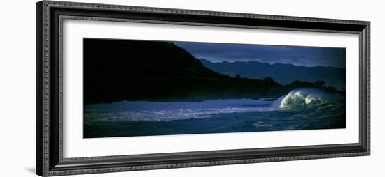 View of Waves in Waimea Bay, Oahu, Hawaii, Usa-null-Framed Photographic Print