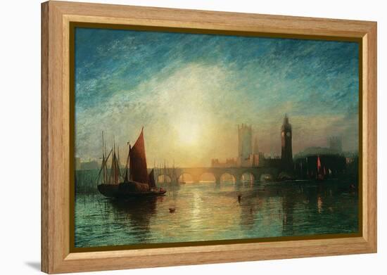 View of Westminster Bridge and the Houses of Parliament-James Francis Danby-Framed Premier Image Canvas