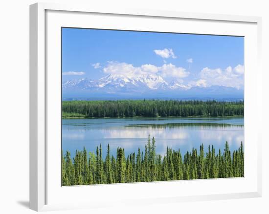 View of Willow Lake with Mt. Wrangell, Wrangell, Alaska, USA-Adam Jones-Framed Photographic Print