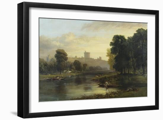 View of Windsor Castle from Across the Thames, 19th Century-George Hilditch-Framed Giclee Print