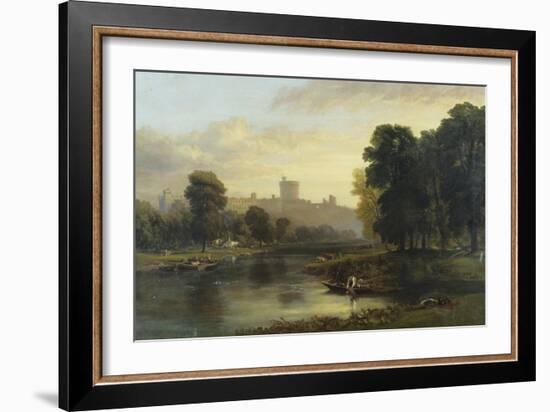 View of Windsor Castle from Across the Thames, 19th Century-George Hilditch-Framed Giclee Print