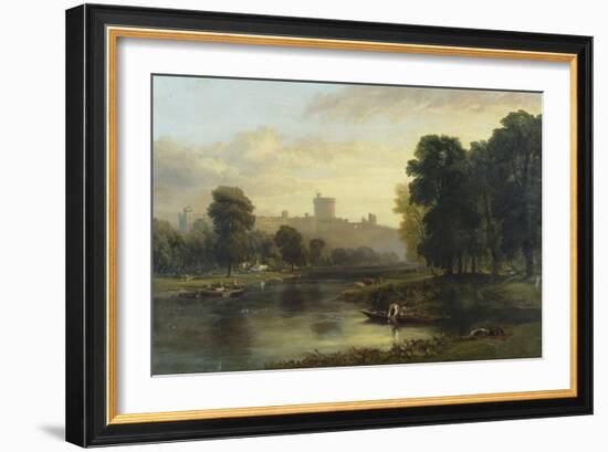 View of Windsor Castle from Across the Thames, 19th Century-George Hilditch-Framed Giclee Print