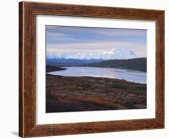 View of Wonder Lake with Mt. Mckinley, Denali National Park, Alaska, USA-Hugh Rose-Framed Photographic Print