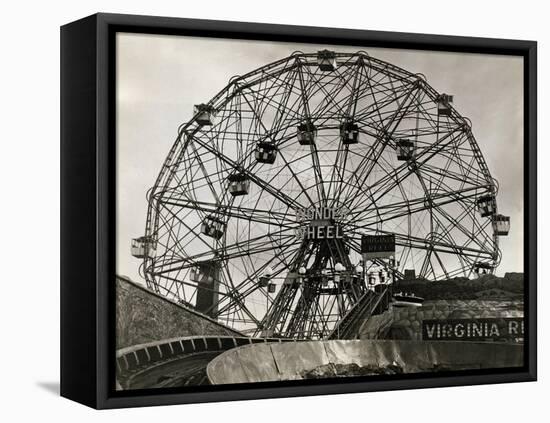 View of Wonder Wheel Ride at Coney Island-null-Framed Premier Image Canvas