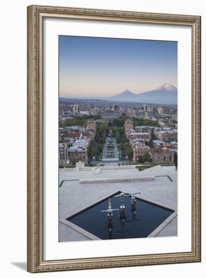 View of Yerevan and Mount Ararat from Cascade, Yerevan, Armenia, Central Asia, Asia-Jane Sweeney-Framed Photographic Print