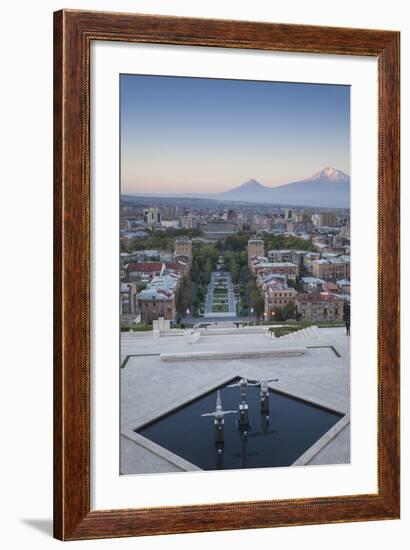 View of Yerevan and Mount Ararat from Cascade, Yerevan, Armenia, Central Asia, Asia-Jane Sweeney-Framed Photographic Print