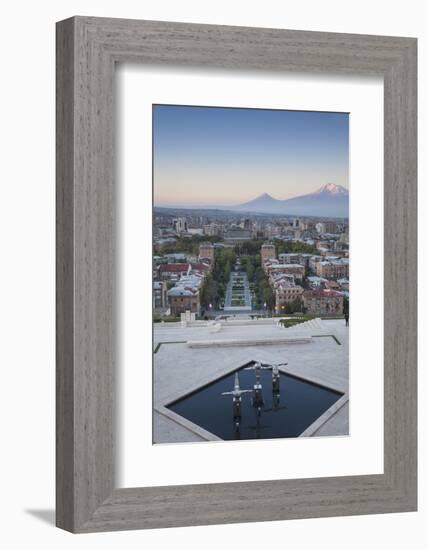 View of Yerevan and Mount Ararat from Cascade, Yerevan, Armenia, Central Asia, Asia-Jane Sweeney-Framed Photographic Print