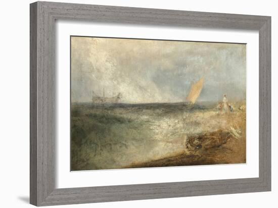 View off Margate, Evening, C.1840 (Oil on Canvas)-Joseph Mallord William Turner-Framed Giclee Print