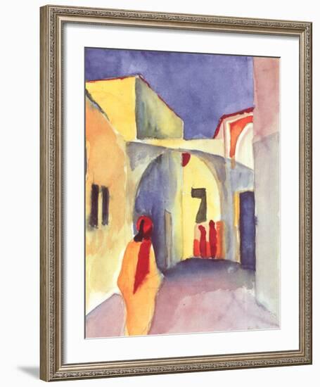 View on an Alley-Auguste Macke-Framed Art Print