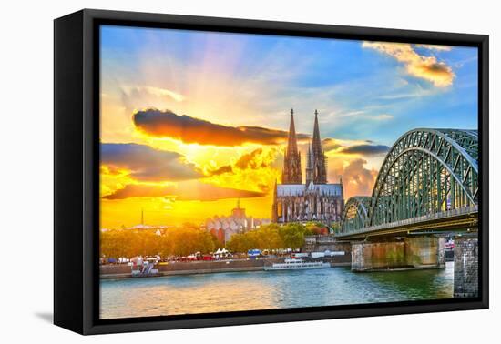 View on Cologne at Sunset-sborisov-Framed Premier Image Canvas