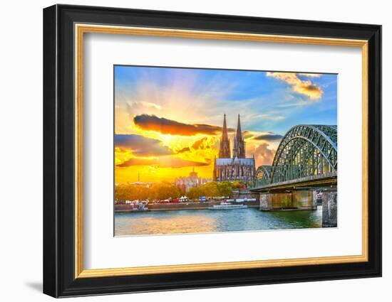 View on Cologne at Sunset-sborisov-Framed Photographic Print