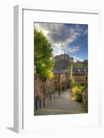 View on Edinburgh Castle from Heriot Place, Edinburgh, Scotland, UK-Nataliya Hora-Framed Photographic Print