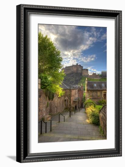 View on Edinburgh Castle from Heriot Place, Edinburgh, Scotland, UK-Nataliya Hora-Framed Photographic Print