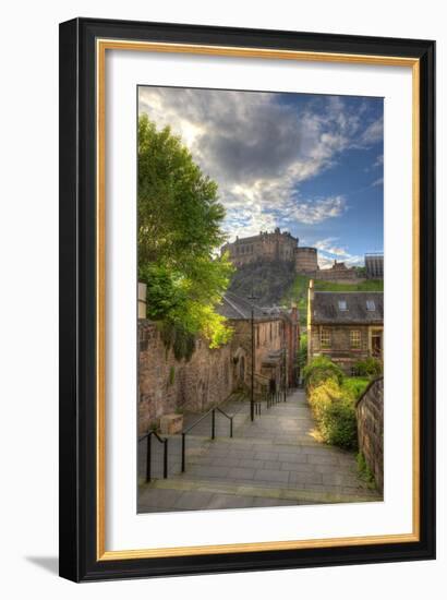 View on Edinburgh Castle from Heriot Place, Edinburgh, Scotland, UK-Nataliya Hora-Framed Photographic Print